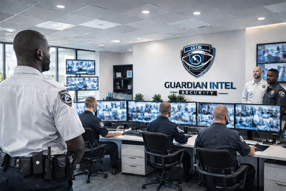 Guardian Intel Security operations team monitoring CCTV